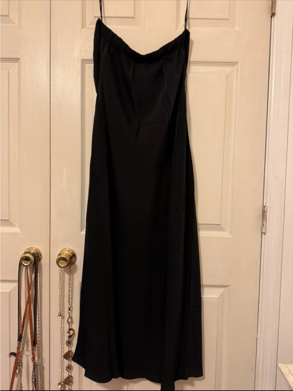Classic Black Slip Dress - Women's Elegant Evening Dress/Tube top style